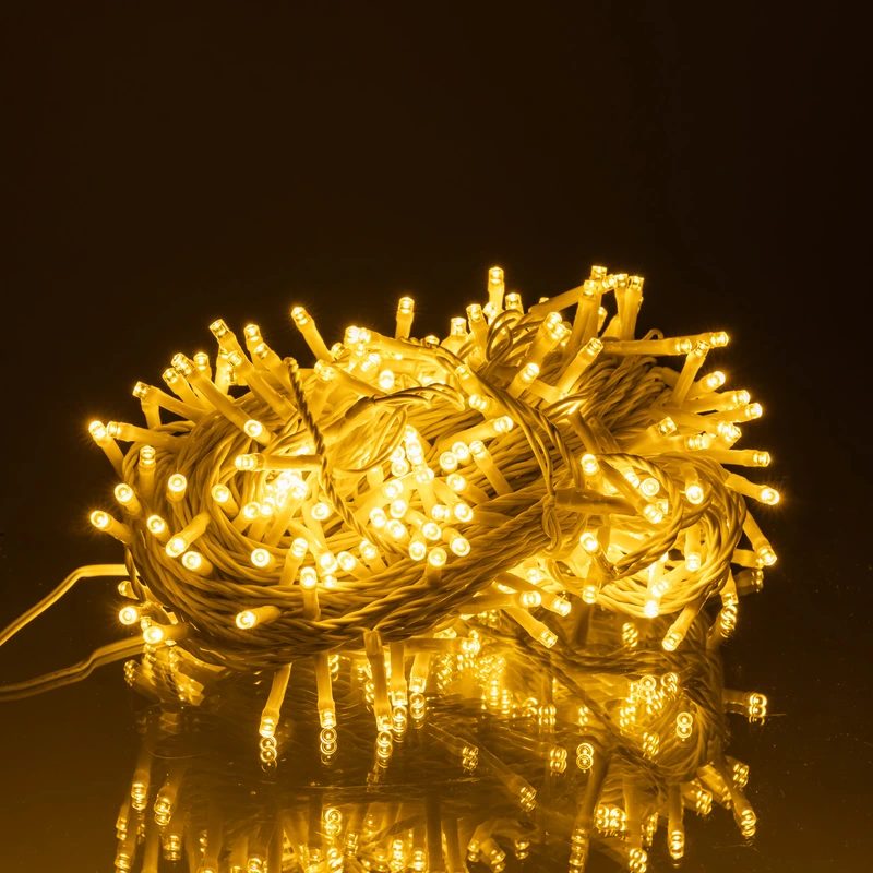 Гірлянда Нитка вулична 30 м 300 LED білий провід Жовтий CF300L30MWY