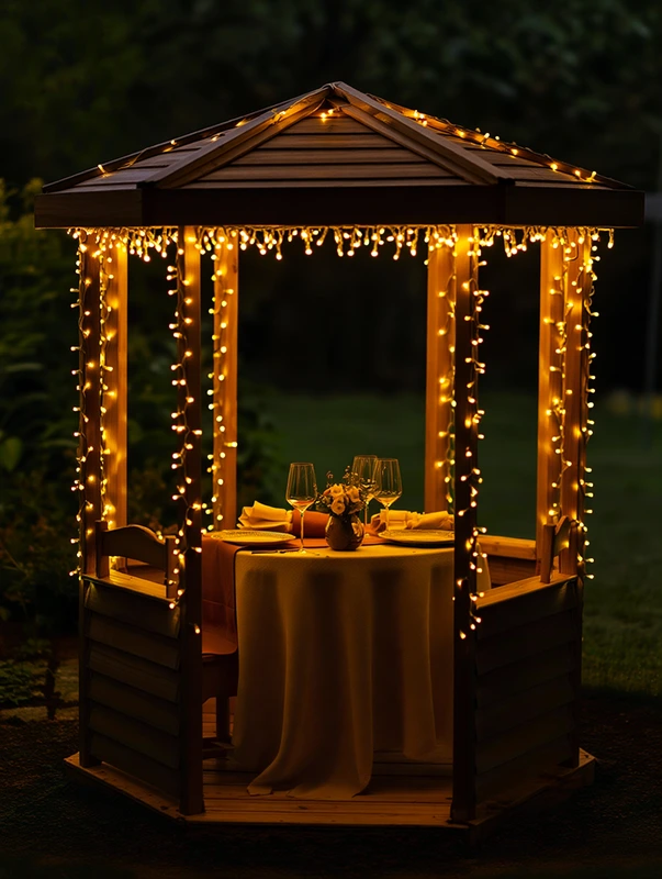 Новорічна гірлянда вулична 30 м 300 LED з сонячною батареєю чорний провід Жовтий SB300L30MBY