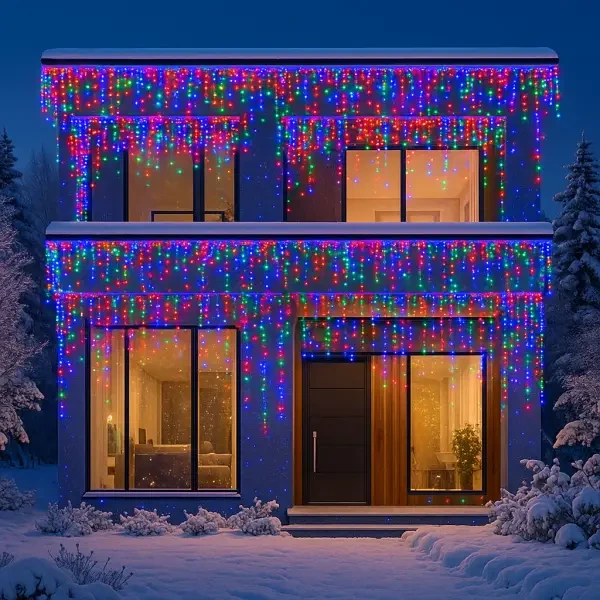 Вулична гірлянда Бахрома 36 м 600 LED білий провід Мультиколор 36MWML