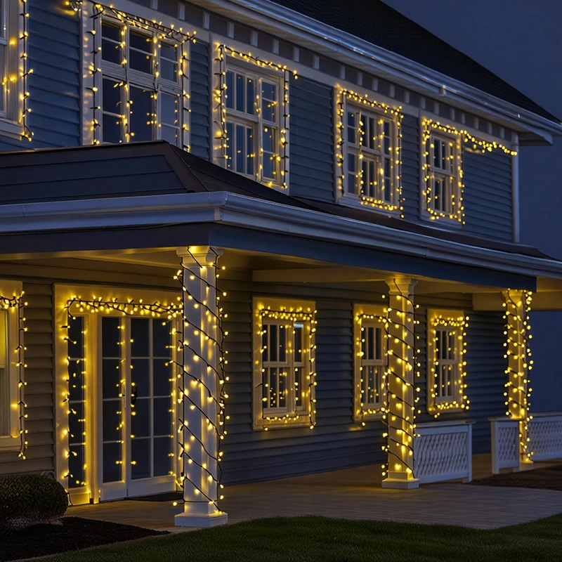 Гірлянда Різдвяна фея вулична 50 (м) 500 LED чорний провід Жовтий CF500L50MBY