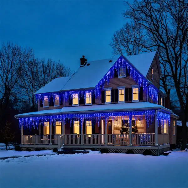 Вулична гірлянда Бахрома 50 м 600 LED білий провід Синій 50MWBL