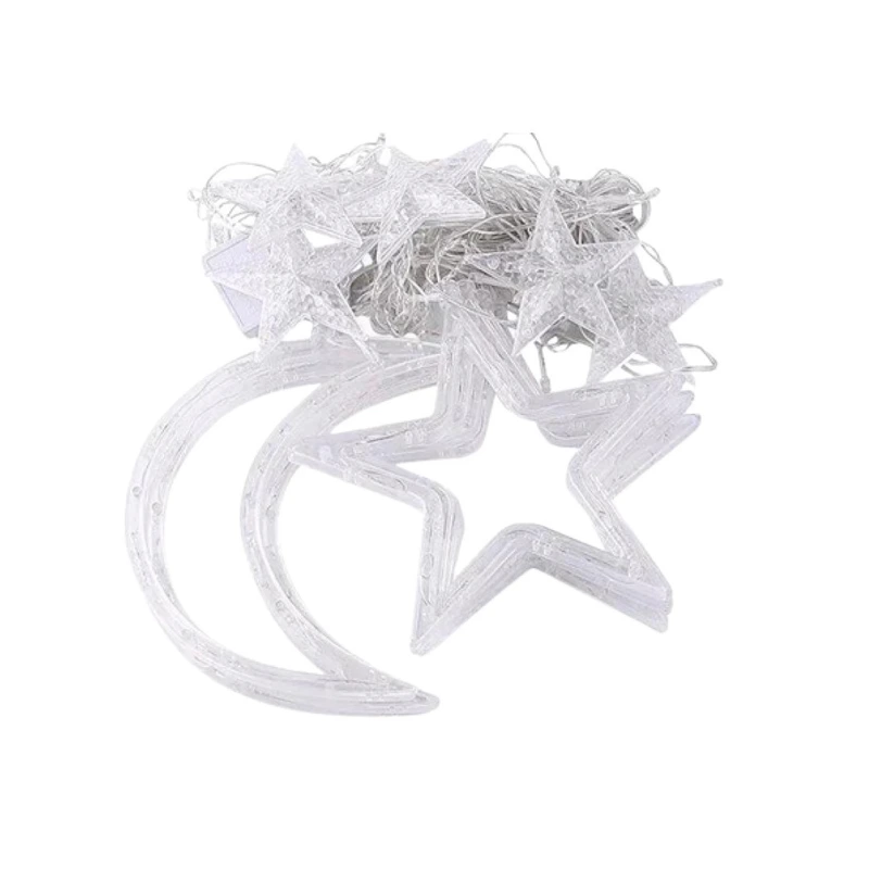 Гірлянда світлодіодна штора GarlandoPro зірка і місяць 108LED 3х0,9 м гірлянда зірка 17333057ML