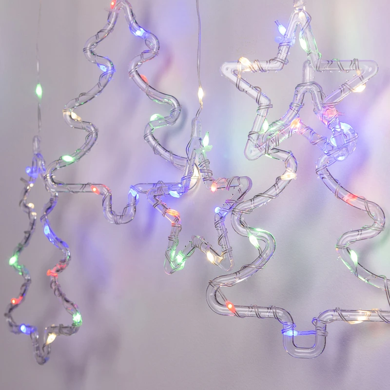 Гірлянда штора світлодіодна GarlandoPro зірка та ялинка 120LED 3х0,9 м 8 режимів 1733069ML