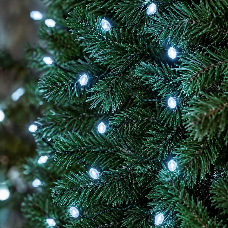 Гірлянда Кінський хвіст Мішура 1200 LED 20 ниток 2 м зелена, білий Garlando D1200L2MGW — фото 5