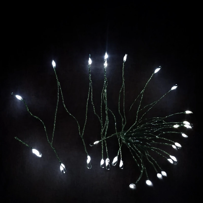 Гірлянда Кінський хвіст Мішура 1200 LED 20 ниток 2 м зелена, білий Garlando D1200L2MGW — фото 7