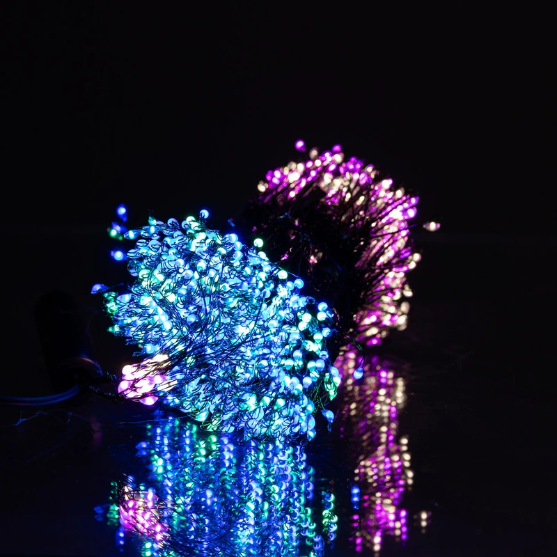 Гірлянда Кінський хвіст Мішура 1200 LED 20 ниток 2 м зелена, мультиколор GarlandoPro D1200L2MGML — фото 9