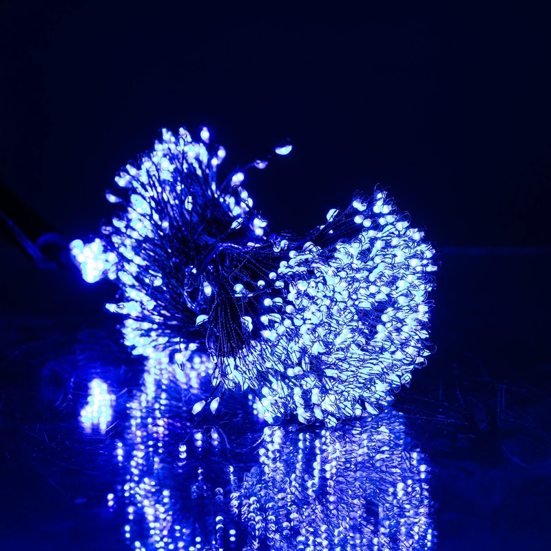 Гірлянда Кінський хвіст Мішура 1200 LED 20 ниток 2 м зелена, синій GarlandoPro D1200L2MGBL — фото 9