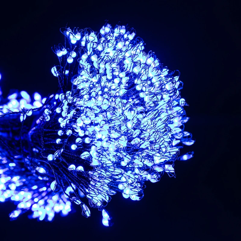 Гірлянда Кінський хвіст Мішура 1200 LED 20 ниток 2 м зелена, синій GarlandoPro D1200L2MGBL — фото 10