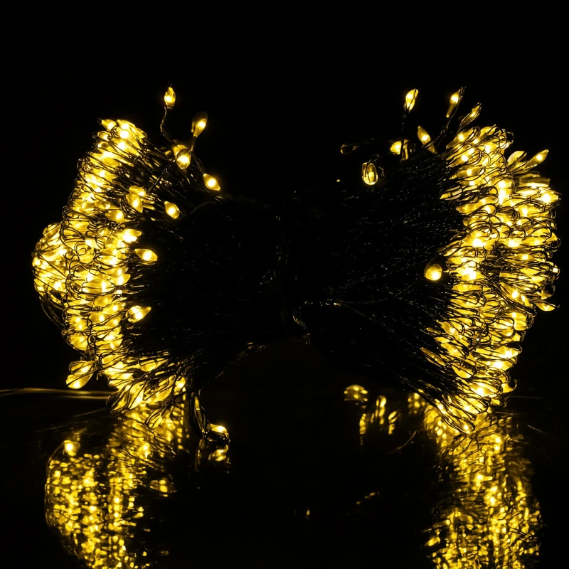 Гірлянда Кінський хвіст Мішура 1200 LED 20 ниток 2 м зелена, жовтий GarlandoPro D1200L2MGY — фото 8