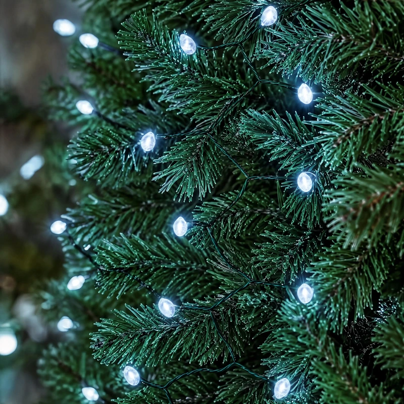 Гірлянда Кінський хвіст Мішура 1800 LED 20 ниток 3 м зелена, білий GarlandoPro D1800L3MGW — фото 5