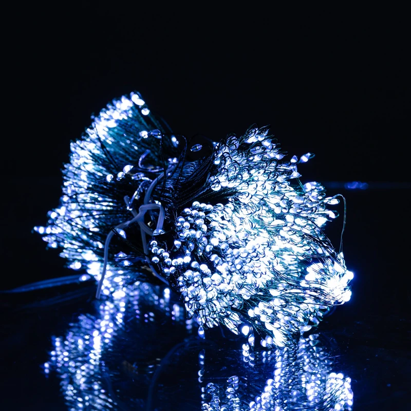 Гірлянда Кінський хвіст Мішура 1800 LED 20 ниток 3 м зелена, білий GarlandoPro D1800L3MGW — фото 7
