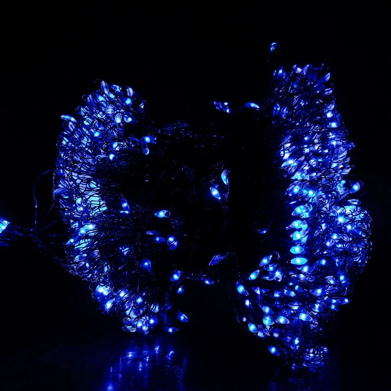 Гірлянда Кінський хвіст Мішура 1800 LED 20 ниток 3 м зелена, синій GarlandoPro D1800L3MGBL — фото 6