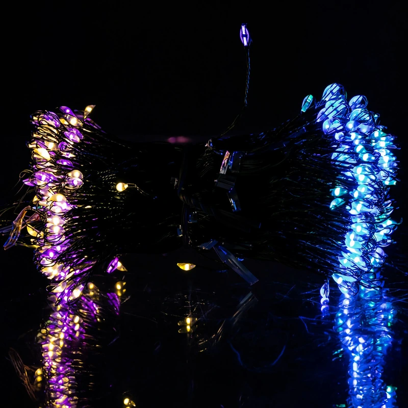 Гірлянда Кінський хвіст Мішура 640 LED 16 ниток 2 м зелена, мультиколор GarlandoPro D640L2MGML — фото 7