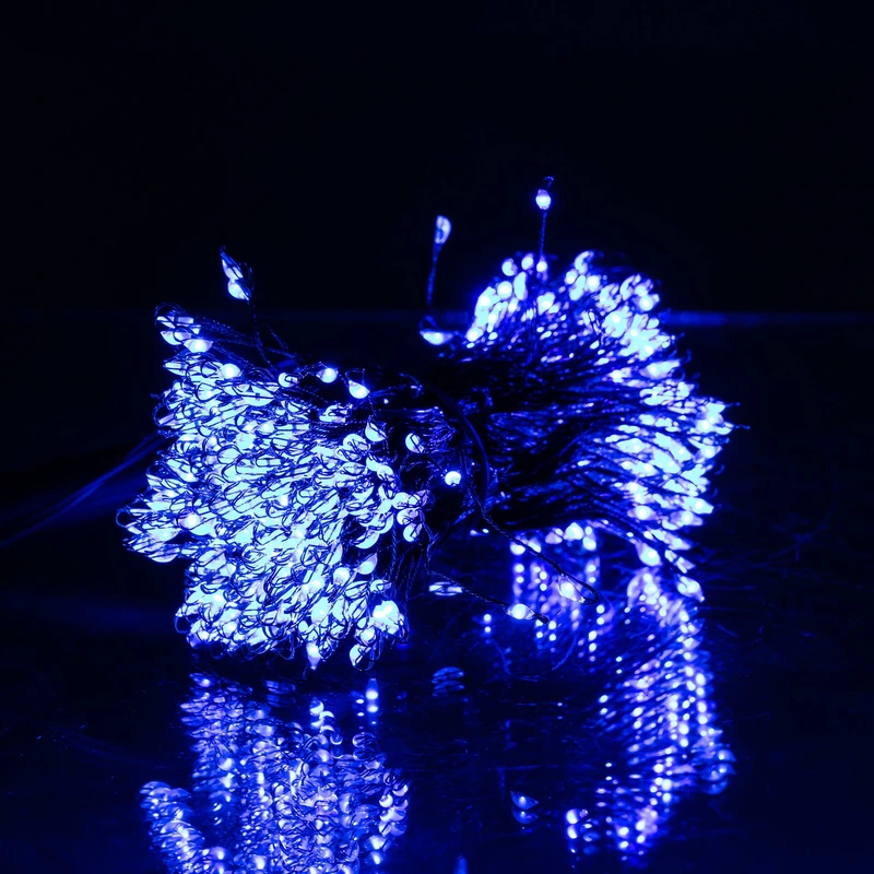 Гірлянда Кінський хвіст Мішура 640 LED 16 ниток 2 м зелена синій GarlandoPro D640L2MGBL — фото 8