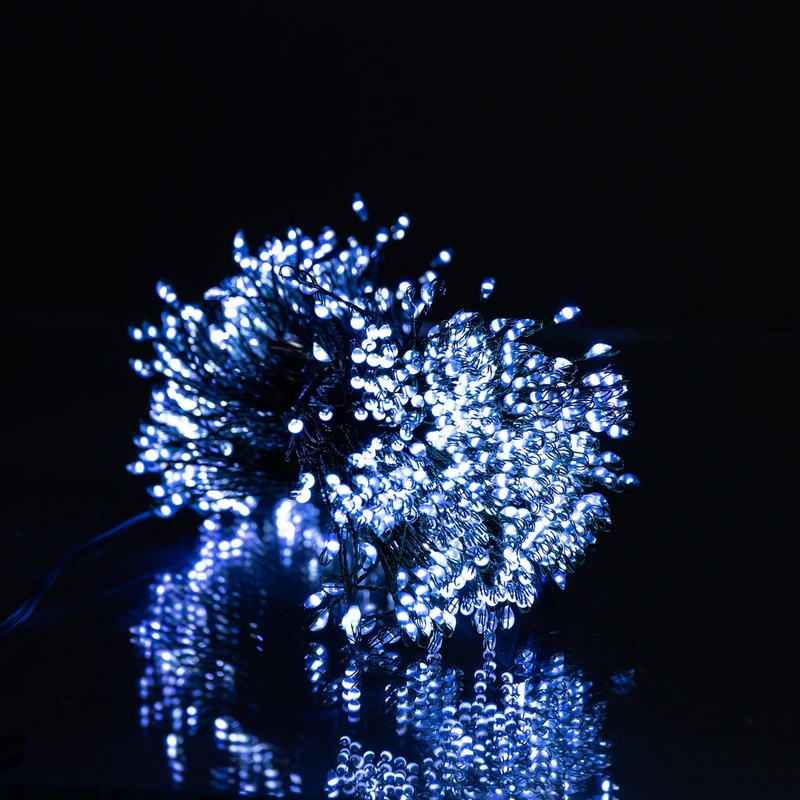 Гірлянда Кінський хвіст Мішура 960 LED 16 ниток 3 м зелена, білий GarlandoPro D960L3MGW — фото 8