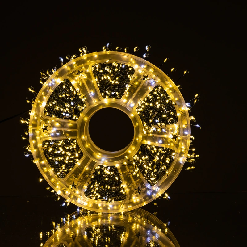 Гірлянда-нитка Роса Хвойна лапа 1000 LED 50 метрів зелена нитка жовтий Garlando D1000L50MGY — фото 6