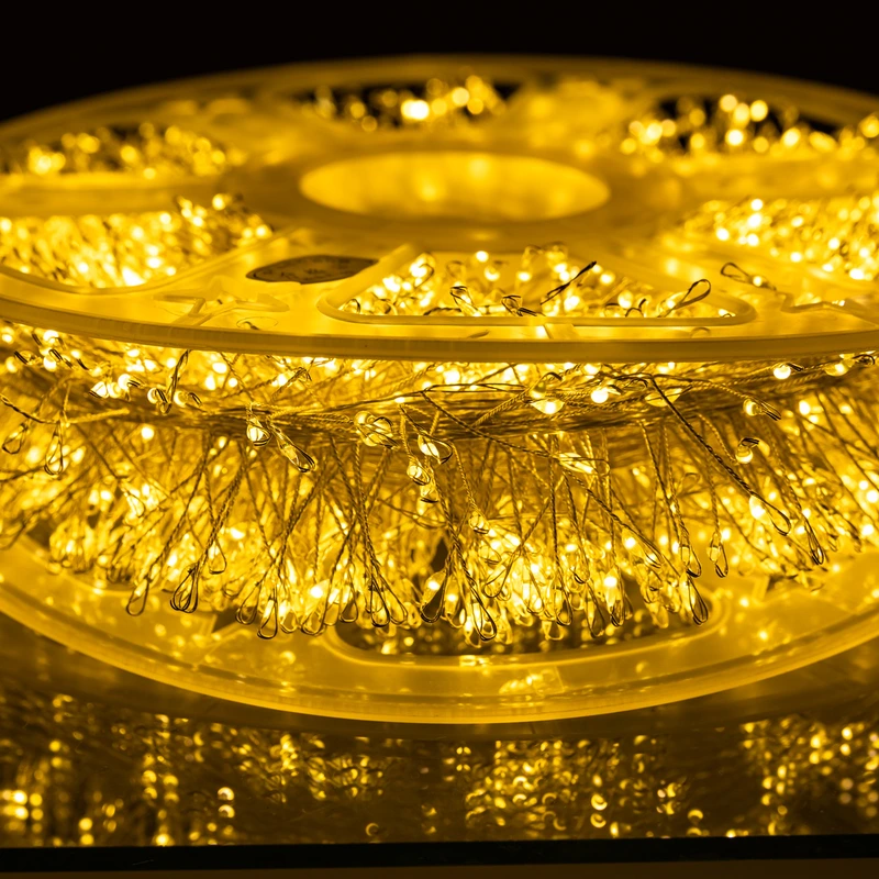Гірлянда-нитка Роса Хвойна лапа 2000 LED 100 метрів біла нитка жовтий Garlando D2000L100MWY — фото 9