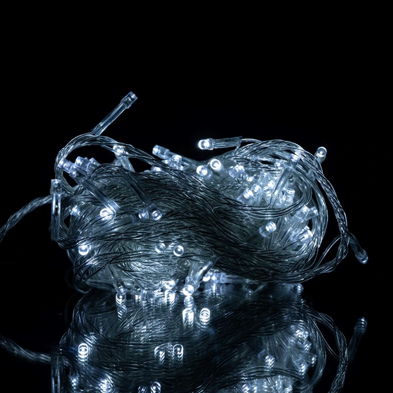 Новорічна гірлянда кімнатна нитка 10 м 120 LED білий провід Білий W120LED10MWW