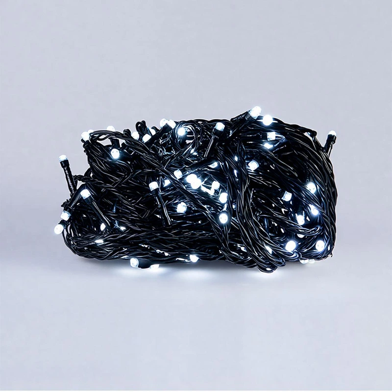 Новорічна гірлянда кімнатна нитка 22 м 220 LED чорний провід Білий W220LED22MBW