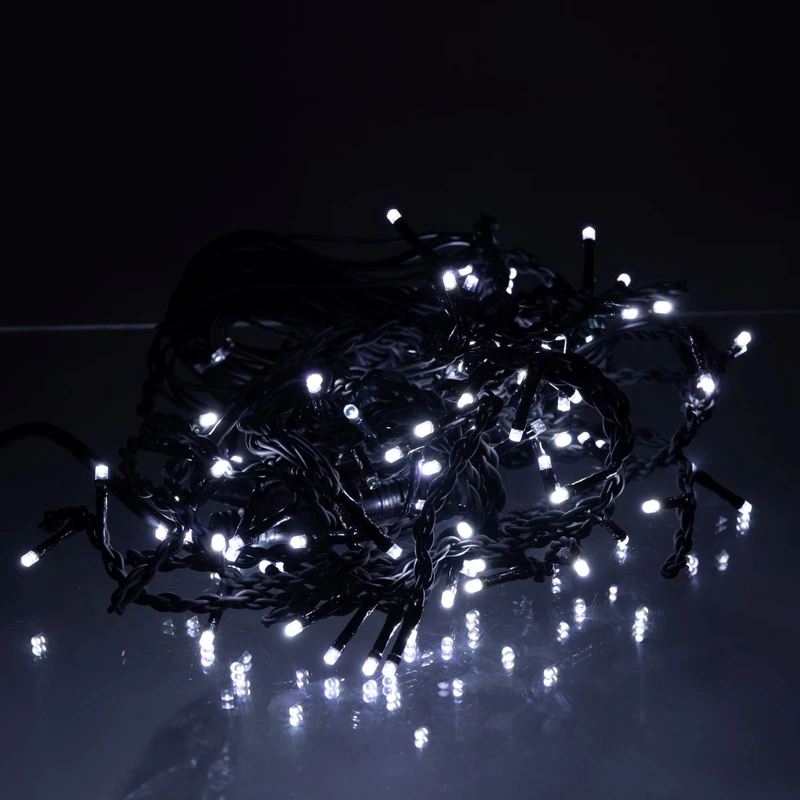 Новорічна гірлянда вулична Бахрома 6 м 105 LED чорний провід Білий 6МBW