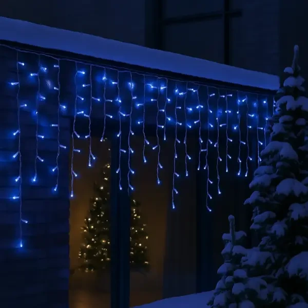Вулична гірлянда Бахрома 12 м 200 LED білий провід Синій 12MWBL