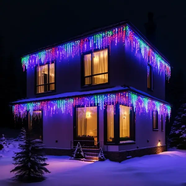 Вулична гірлянда Бахрома 25 м 405 LED чорний провід Мультиколор 25MBML