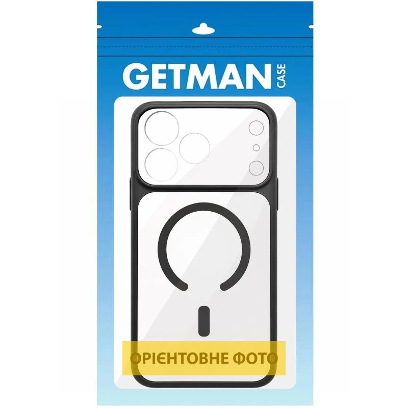 Чохол TPU+PC GETMAN Moon Clear with MagSafe для Apple iPhone 14 (6.1") Black