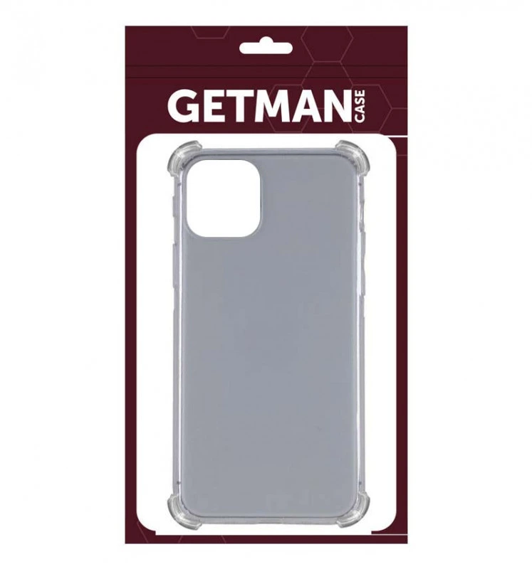 TPU чохол GETMAN Ease logo посилені кути для Apple iPhone 12 Pro Max (6.7") Сірий (прозорий)