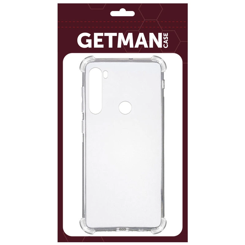 TPU чохол GETMAN Ease logo посилені кути для Xiaomi Redmi Note 8 / Note 8 2021 Безбарвний (прозорий)