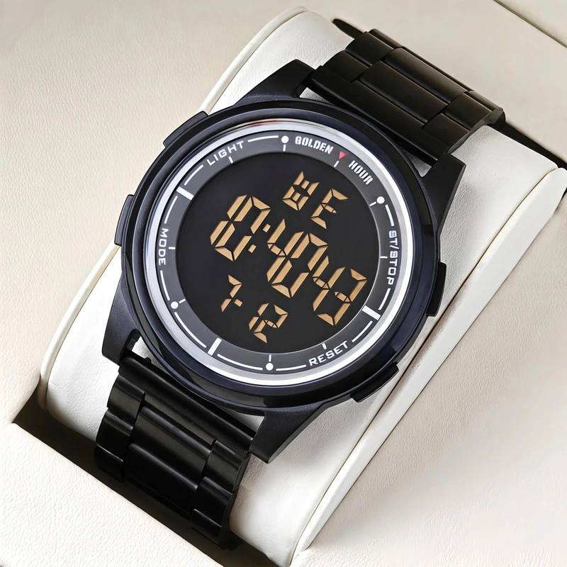 Чоловічий водостійкий спортивний тактичний годинник GoldenHour Water Metal Black