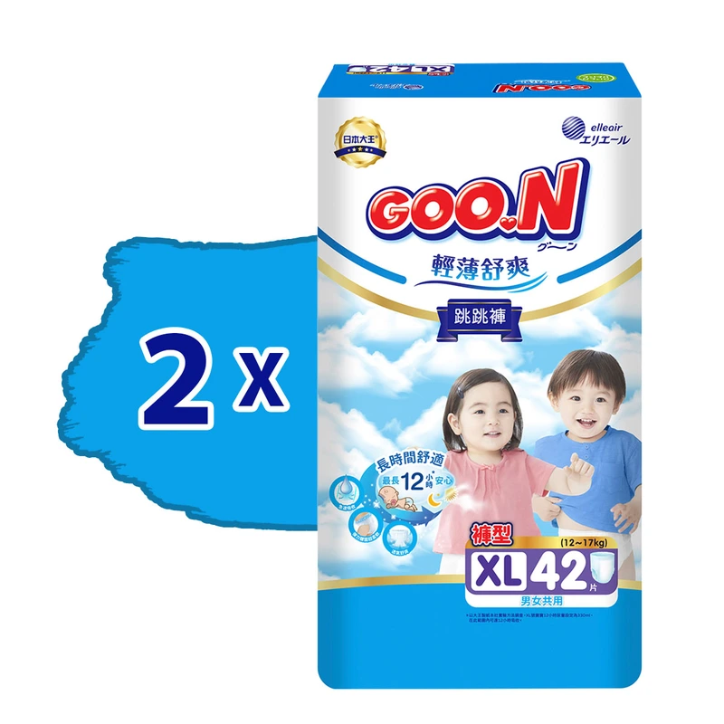 Трусики-підгузки GOO.N Slim & Comfortable для дітей 12-17 кг (розмір 5(XL), унісекс, 84 шт)