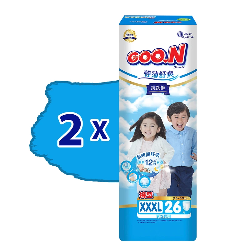 Трусики-підгузки GOO.N Slim & Comfortable для дітей 18-30 кг (розмір 7(XXXL), унісекс, 52 шт)