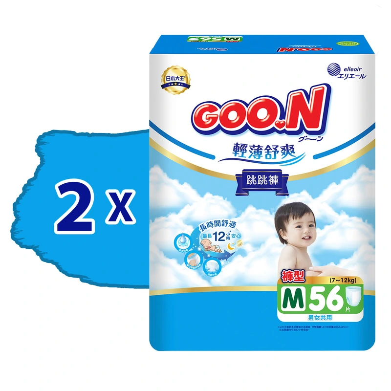Трусики-підгузки GOO.N Slim & Comfortable для дітей 7-12 кг (розмір 3(M), унісекс, 112 шт)