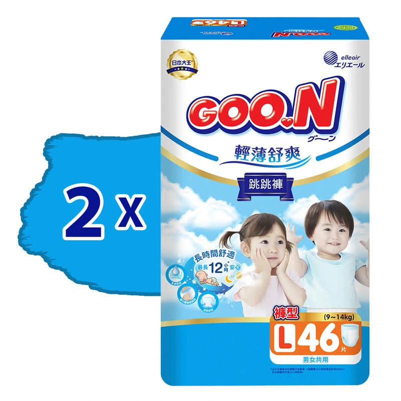 Трусики-підгузки GOO.N Slim & Comfortable для дітей 9-14 кг (розмір 4(L), унісекс, 92 шт)