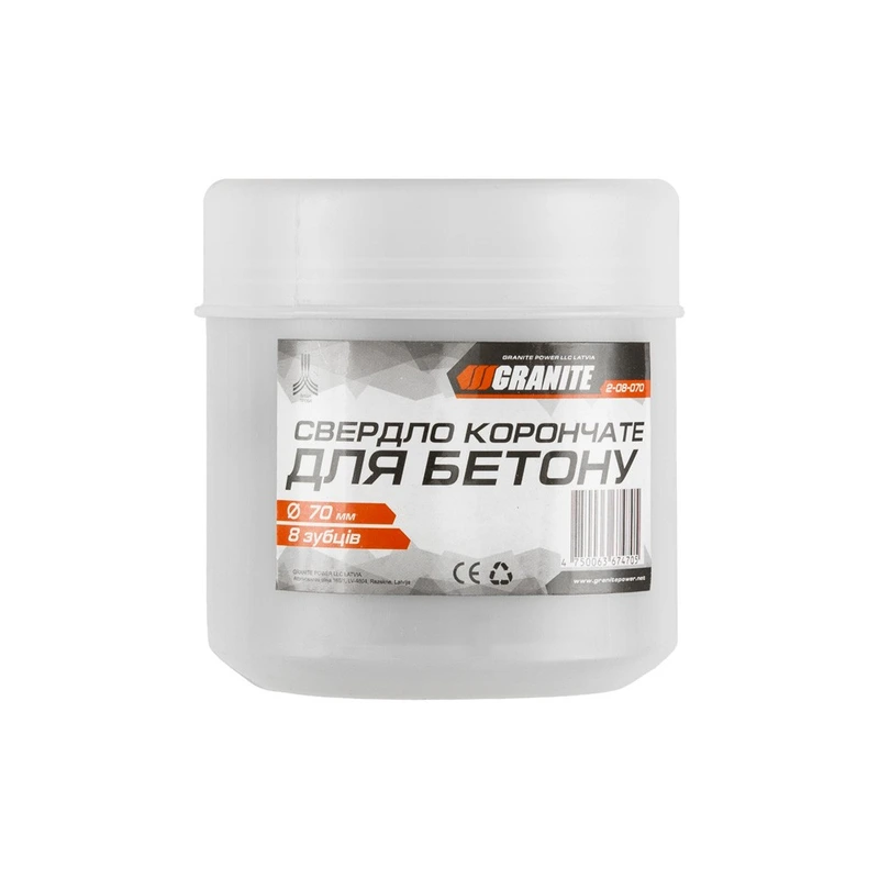 Свердло корончате для бетону GRANITE 70 мм 8 зубців 2-08-070