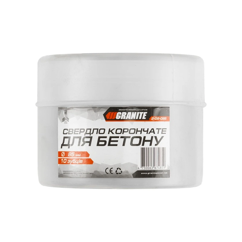 Свердло корончате для бетону GRANITE 85 мм 10 зубців 2-08-085