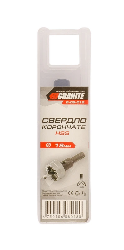 Свердло корончасте GRANITE HSS 18 мм 6-08-018