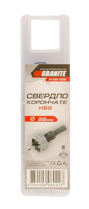 Свердло корончасте GRANITE HSS 22 мм 6-08-022