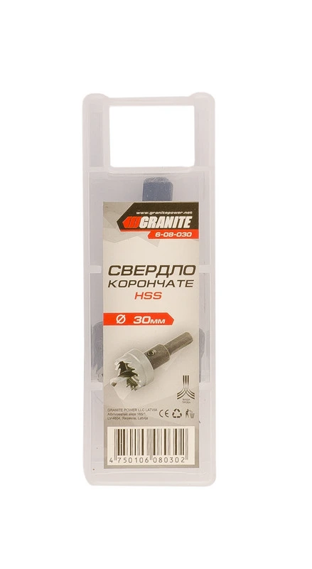 Свердло корончасте GRANITE HSS 30 мм 6-08-030