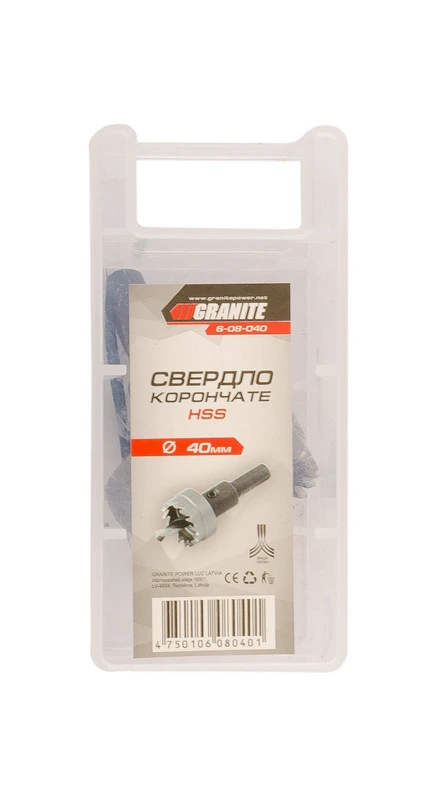 Свердло корончасте GRANITE HSS 40 мм 6-08-040