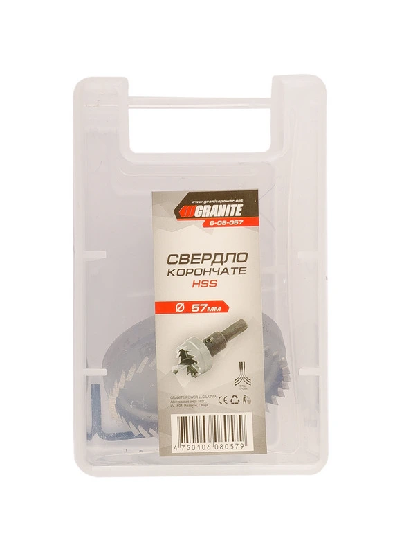 Свердло корончасте GRANITE HSS 57 мм 6-08-057