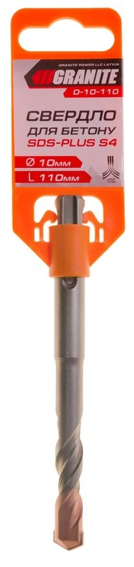 Свердло для бетону GRANITE SDS-PLUS S4 10×110 мм 0-10-110