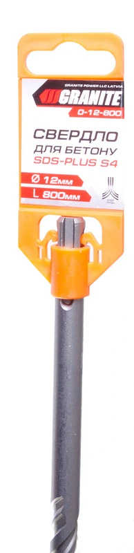 Свердло для бетону GRANITE SDS-PLUS S4 12×800 мм 0-12-800