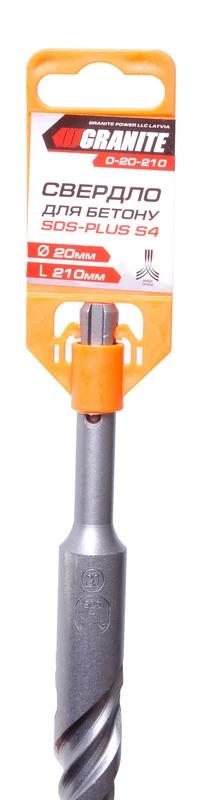 Свердло для бетону GRANITE SDS-PLUS S4 20×210 мм 0-20-210