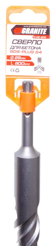 Свердло для бетону GRANITE SDS-PLUS S4 28×800 мм 0-28-800