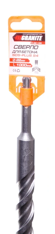 Свердло для бетону GRANITE SDS-PLUS S4 22×1000 мм 0-22-100