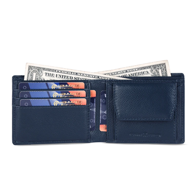 Чоловічий шкіряний гаманець Hammonds Flycatcher HF577 Blue (Синій)