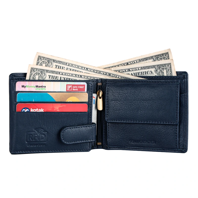 Чоловічий шкіряний гаманець Hammonds Flycatcher HF592 Blue (Синій)