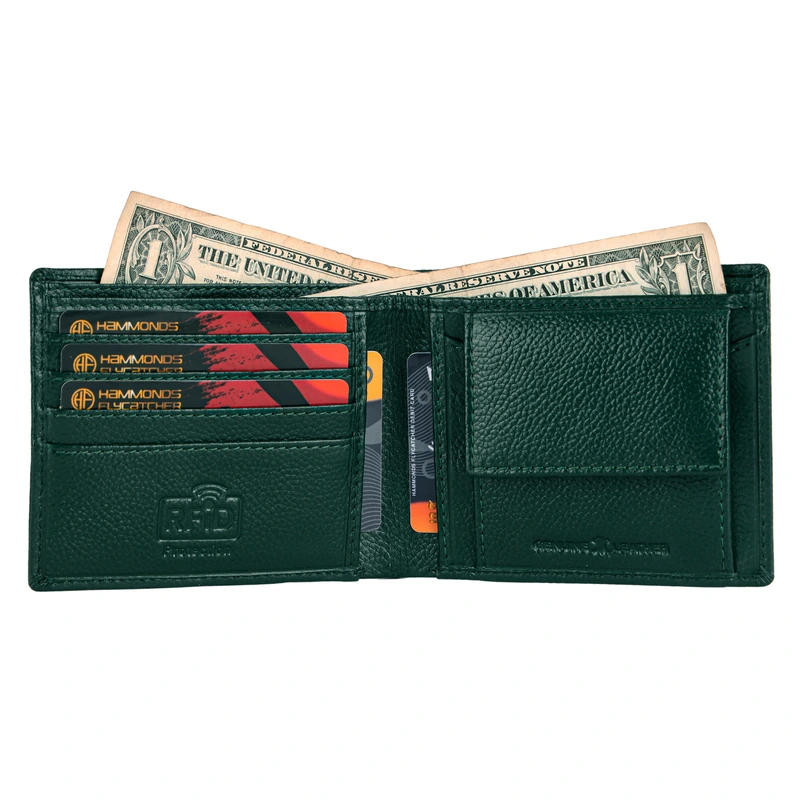 Чоловічий шкіряний гаманець Hammonds Flycatcher HF594 Blue (Зелений)