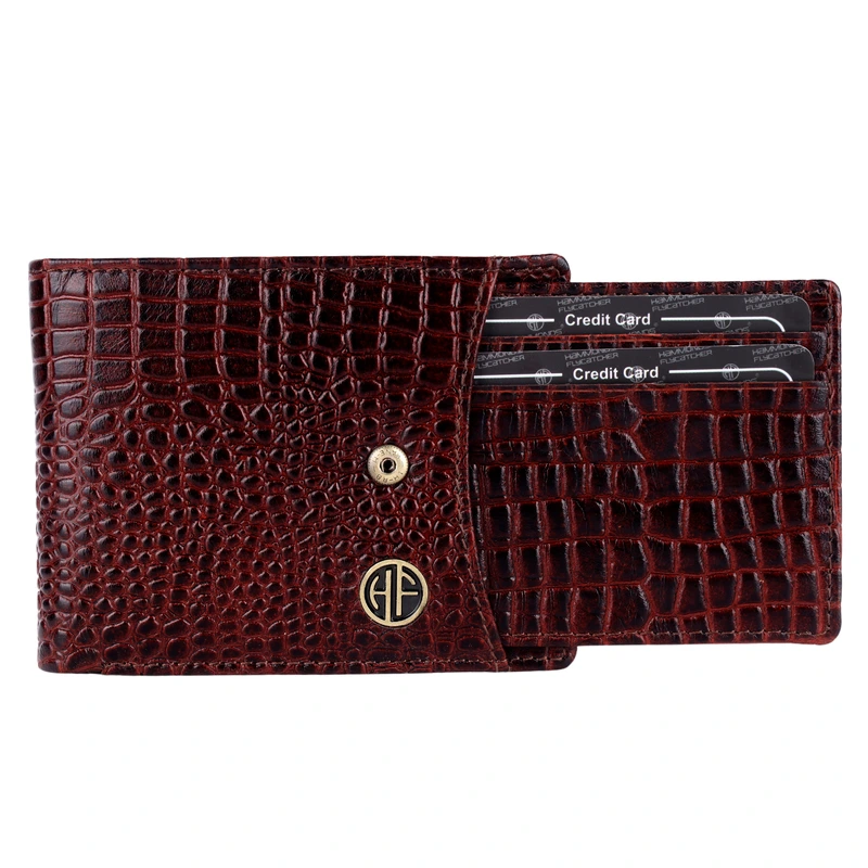 Чоловічий шкіряний гаманець Hammonds Flycatcher HF502 Croc Brown (Коричневий)